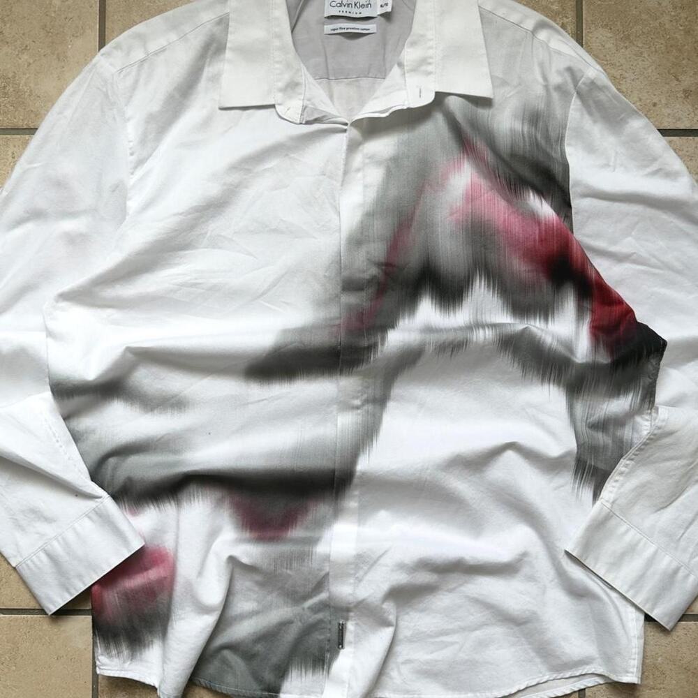Calvin Klein Super Fine Premium Cotton Long Sleeve Dress Shirt - Size XL